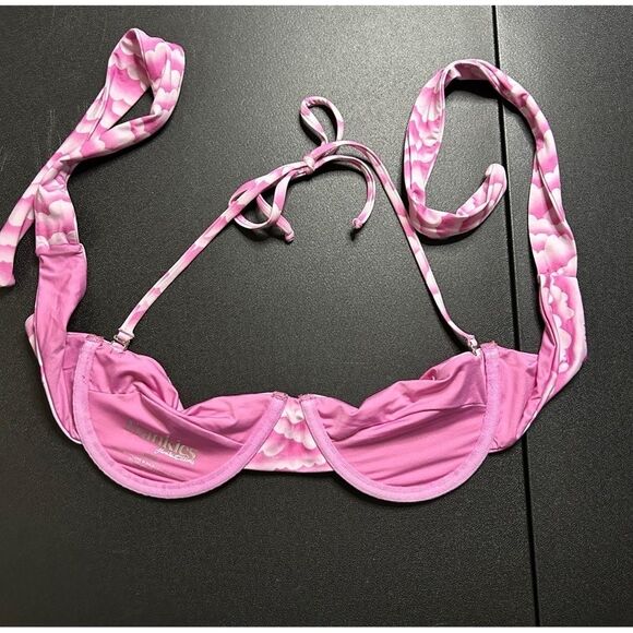 Frankie’s Bikinis Cielo Bikini Top in Pink Cloud Print Size M - Picture 4 of 10